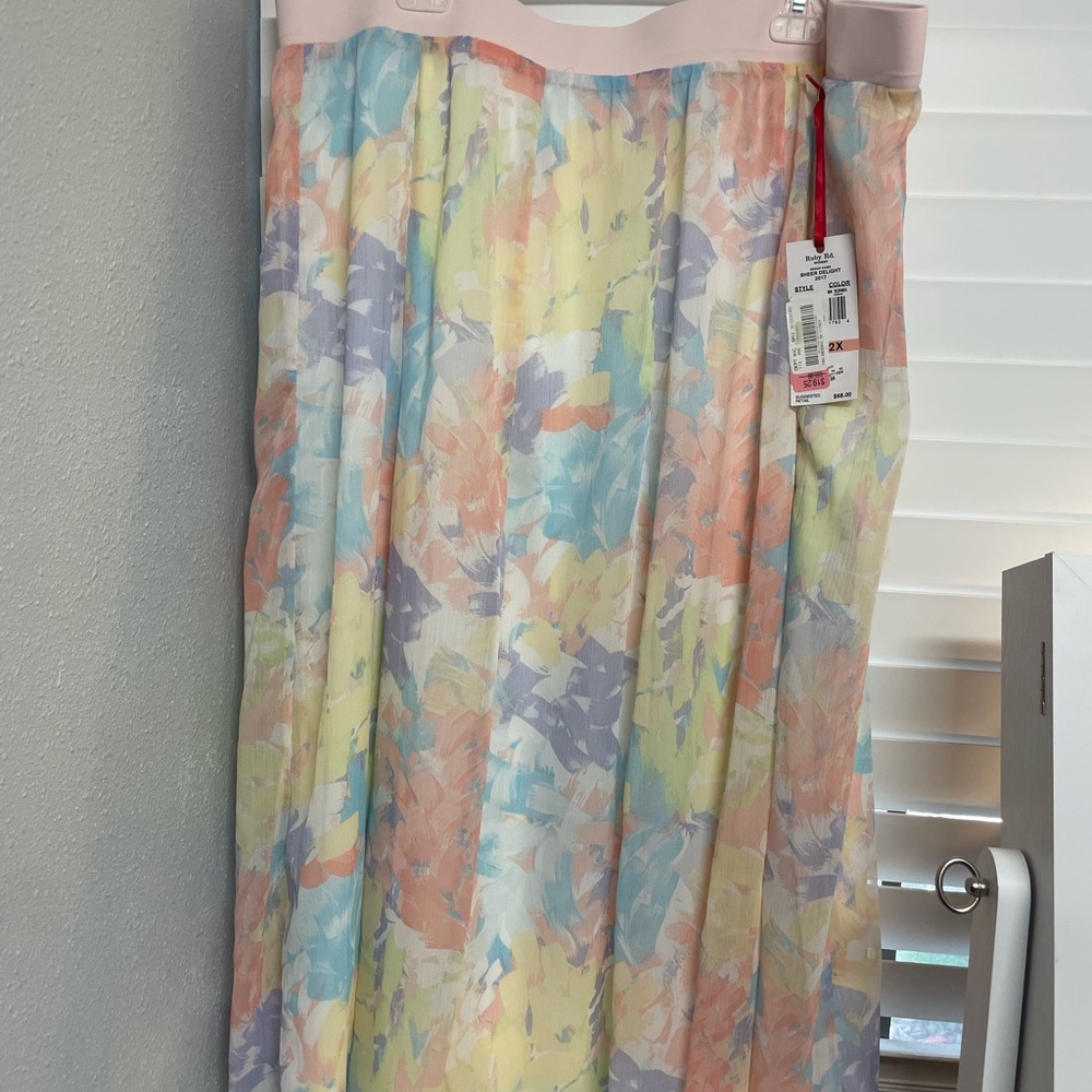 Ruby Rd. Multicolor Floral A-Line Skirt